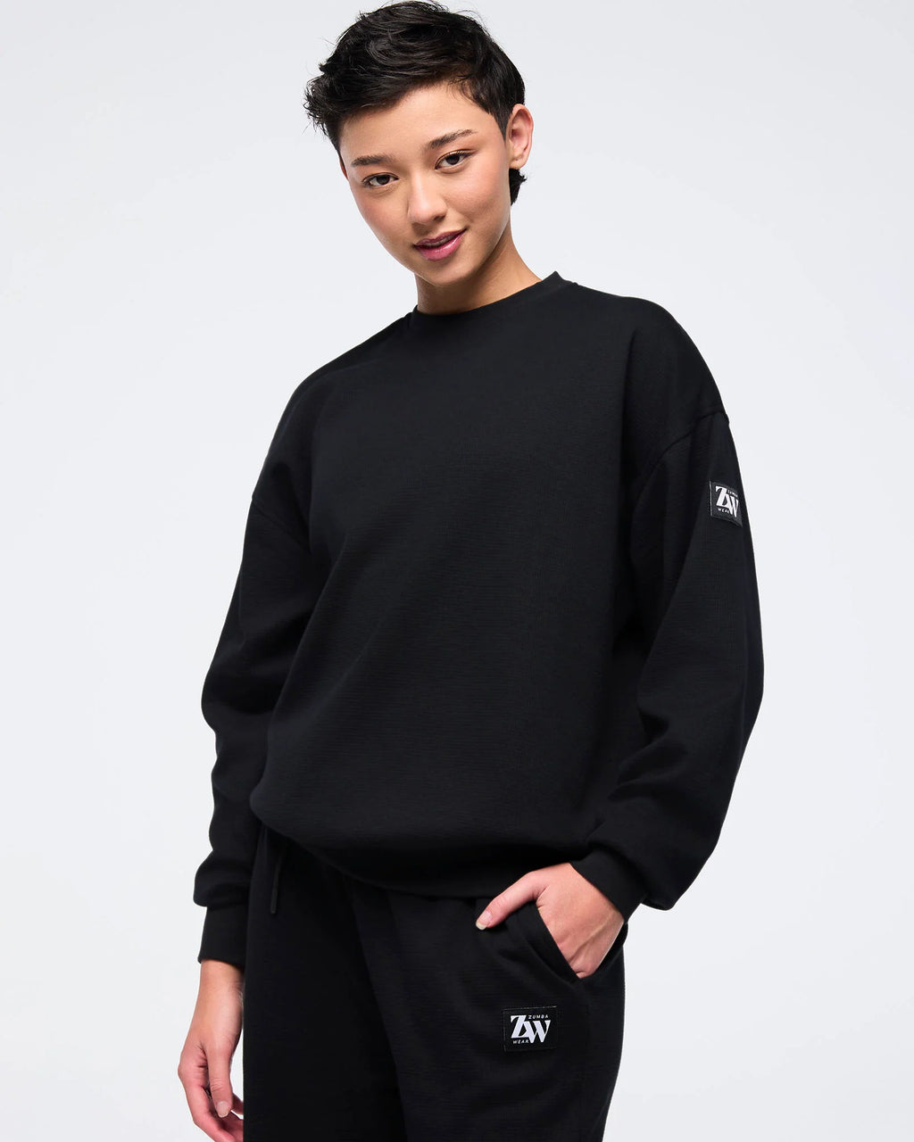 Zumba Haus Oversized Waffle Sweatshirt B7