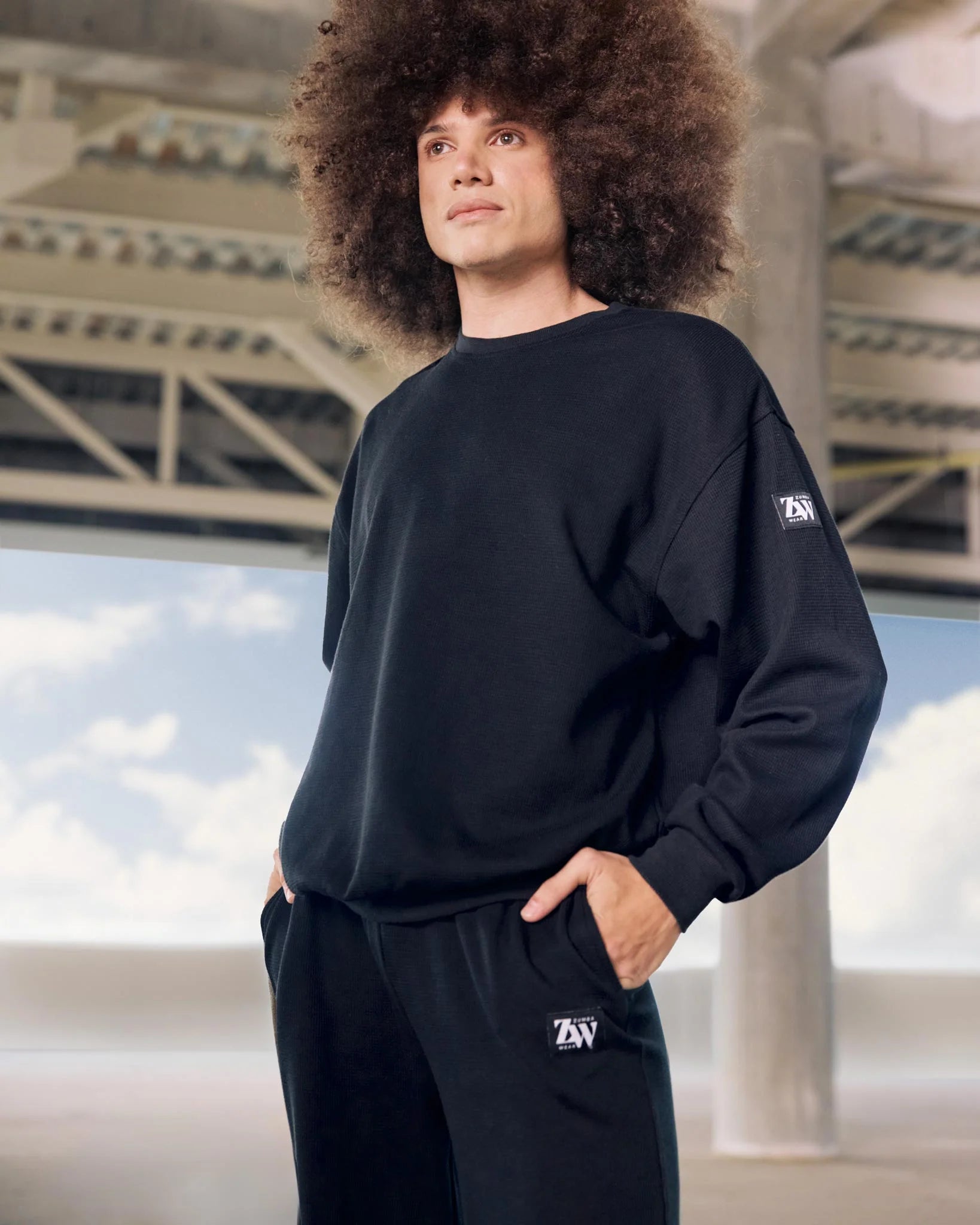 Zumba Haus Oversized Waffle Sweatshirt B7