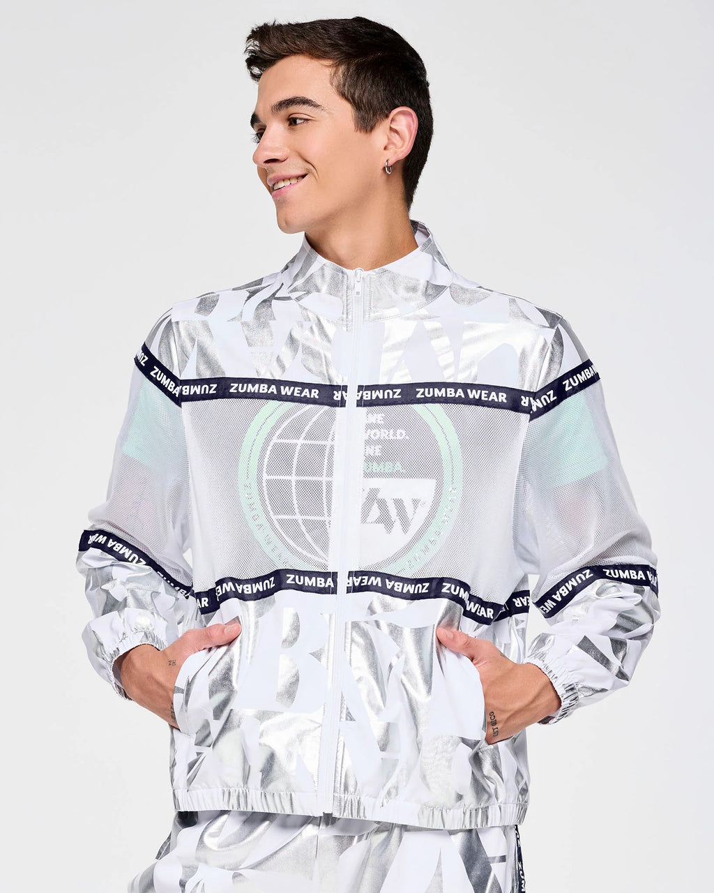 Zumba Out Loud Woven Jacket With Mesh Inserts B2