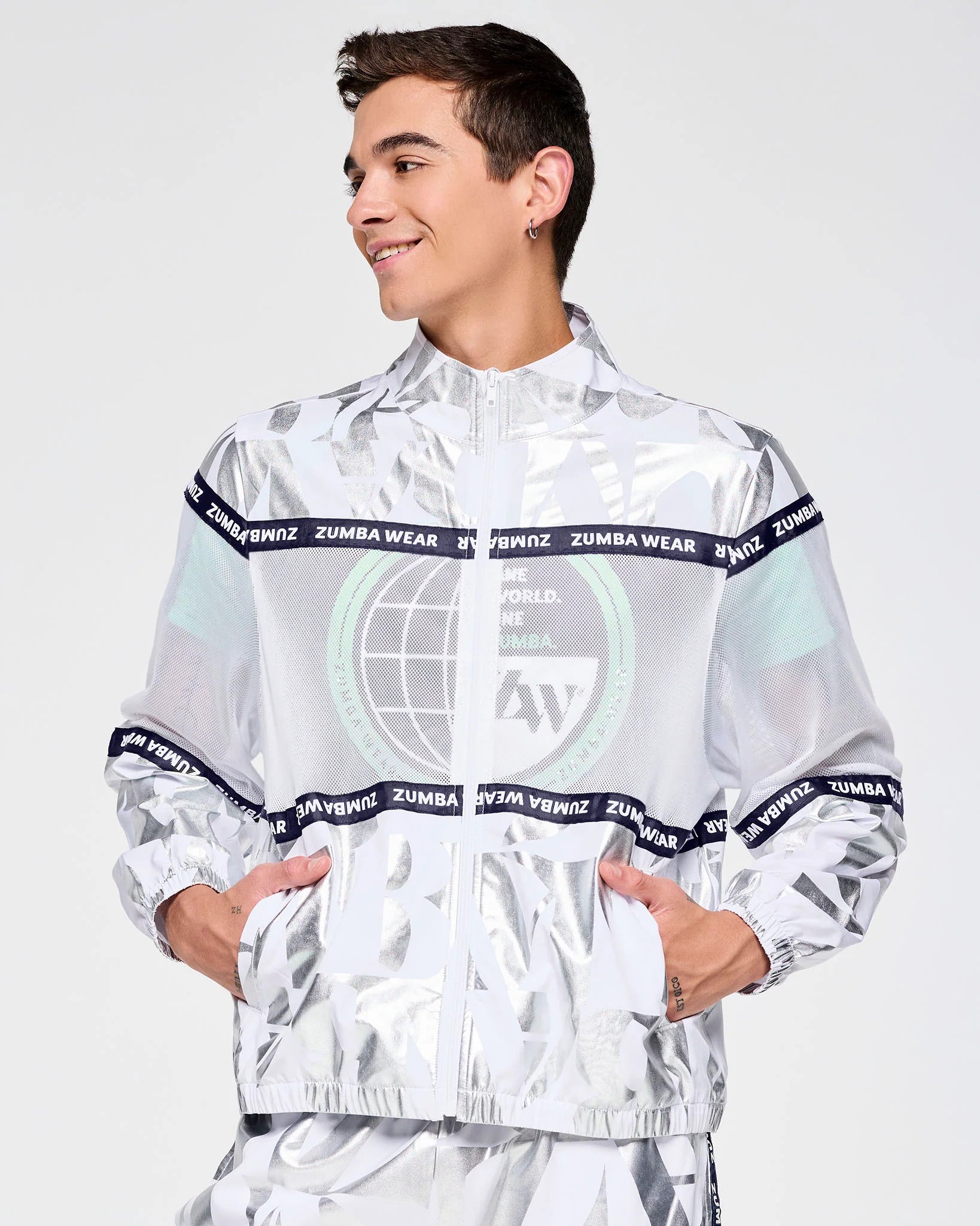Zumba Out Loud Woven Jacket With Mesh Inserts B2