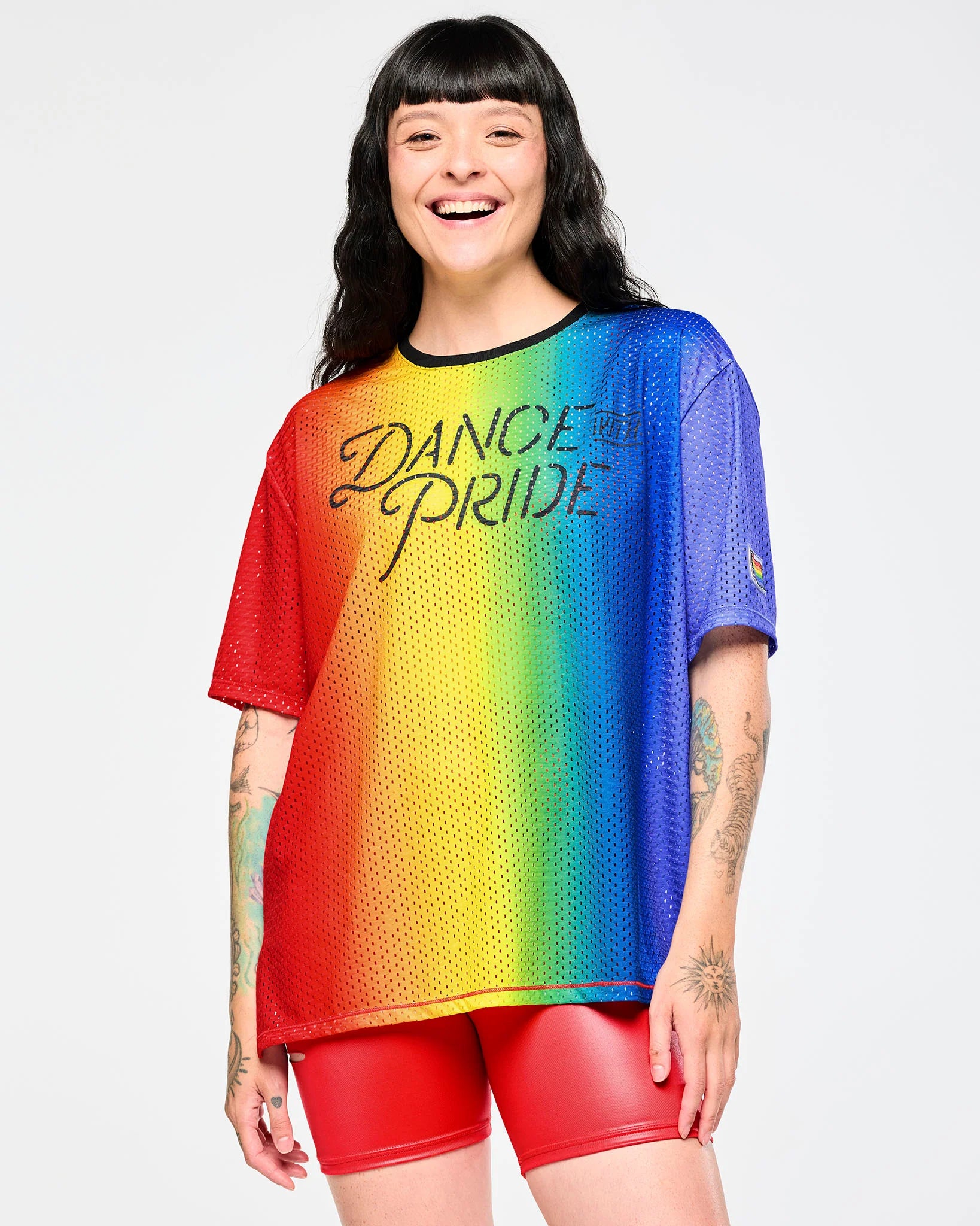 Zumba Boxy Mesh Top With Side Slits Z23