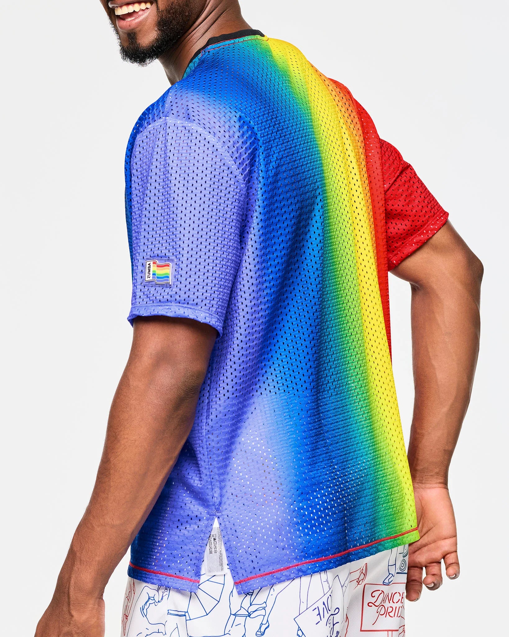 Zumba Boxy Mesh Top With Side Slits Z23