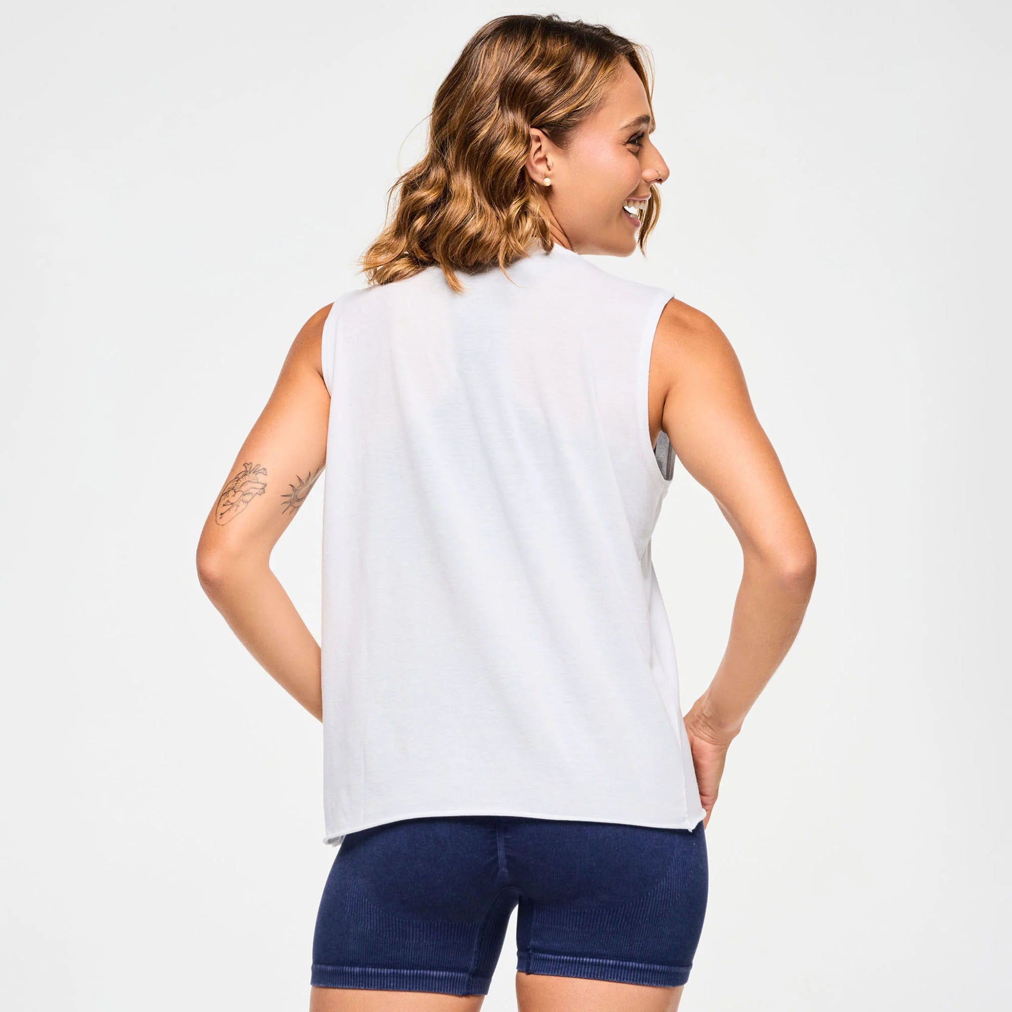 Blue Jean Crew Neck Muscle Tank B25