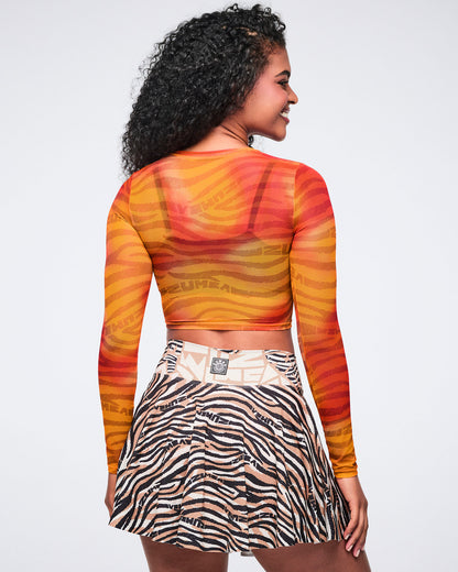 Wildbeat Long Sleeve Mesh Crop Top Z16