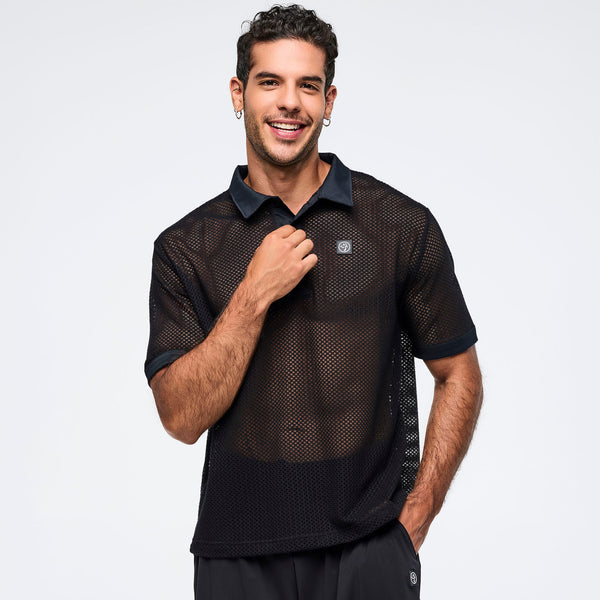 Zumba Basic Oversized Mesh Polo