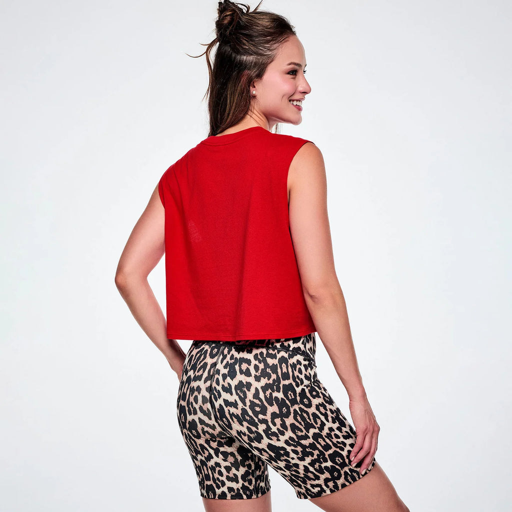Rock 'n' Roll Crew Neck Muscle Crop Tank Z19
