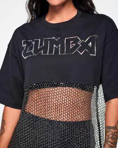 Rock 'n' Roll Oversized Long Mesh Top