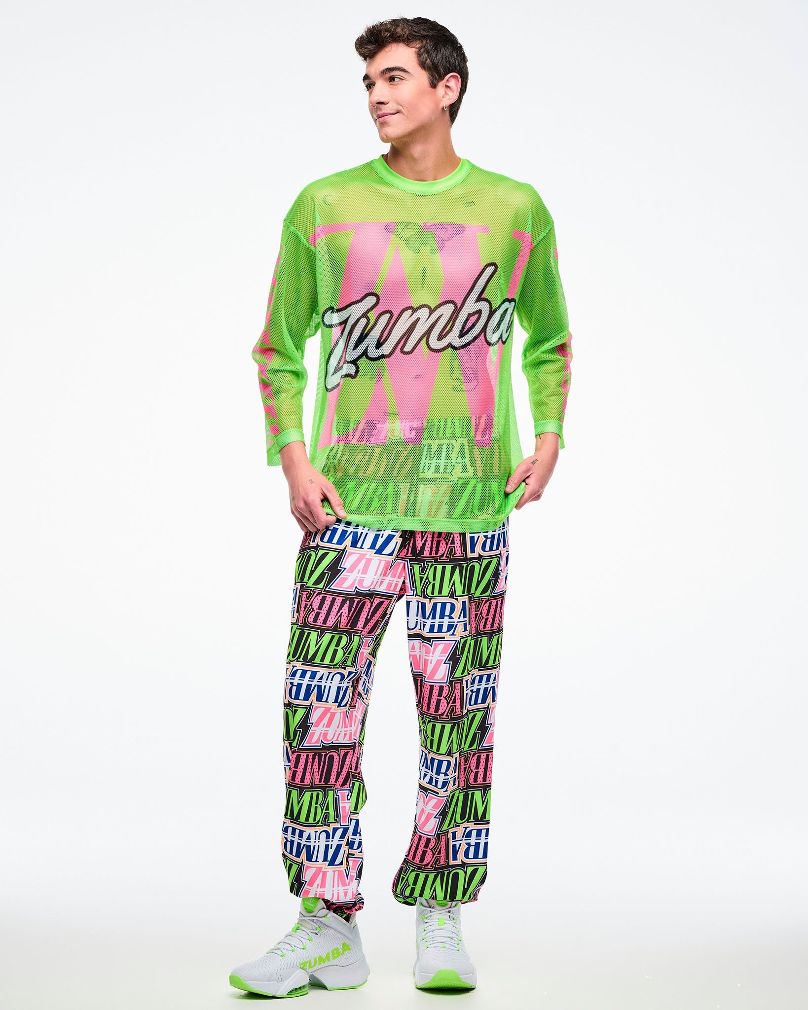 Dale-Z Oversized Mesh Long Sleeve Top Z12