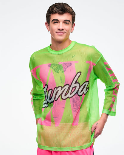 Dale-Z Oversized Mesh Long Sleeve Top Z12