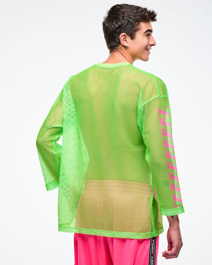 Dale-Z Oversized Mesh Long Sleeve Top Z12