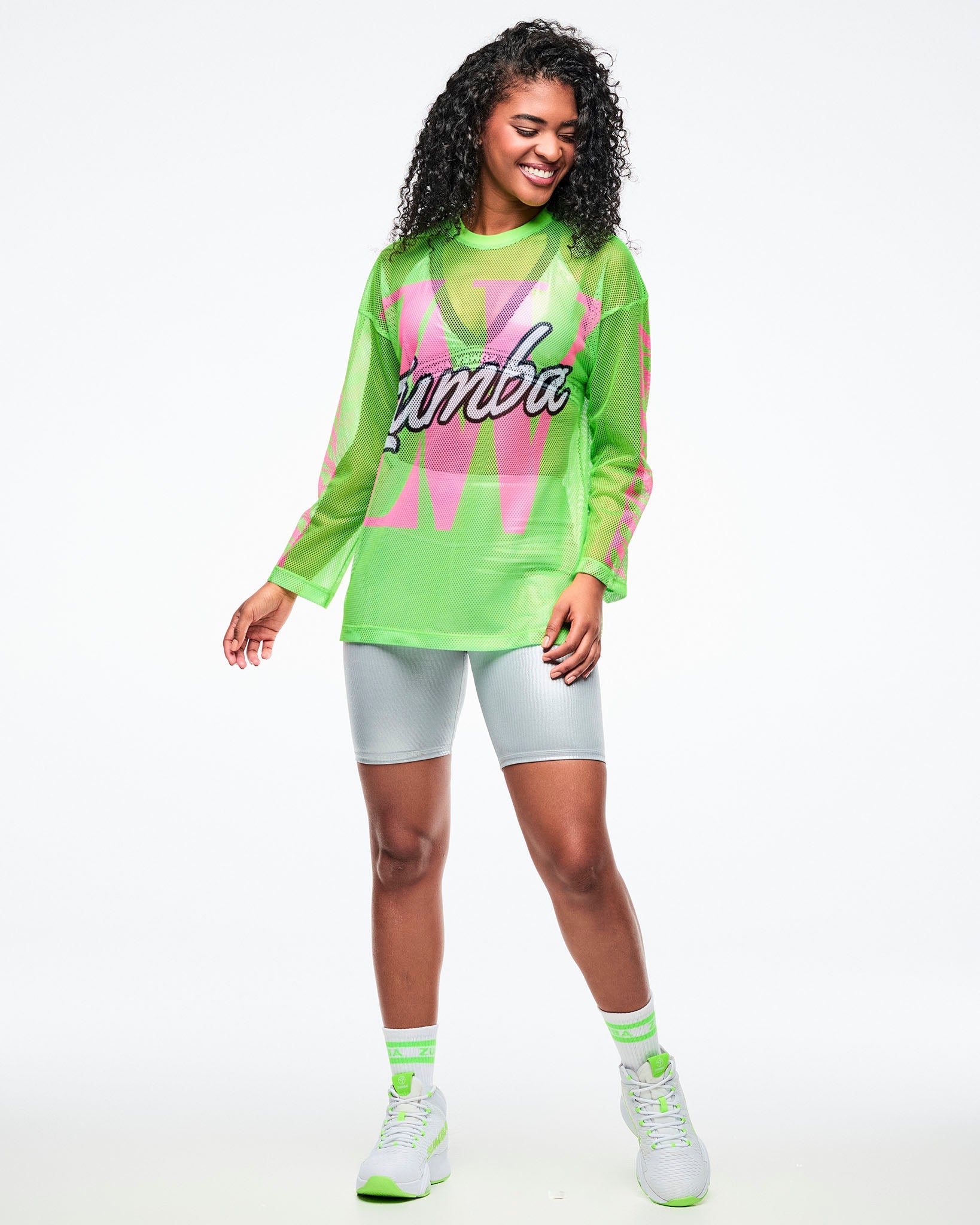 Dale-Z Oversized Mesh Long Sleeve Top Z12
