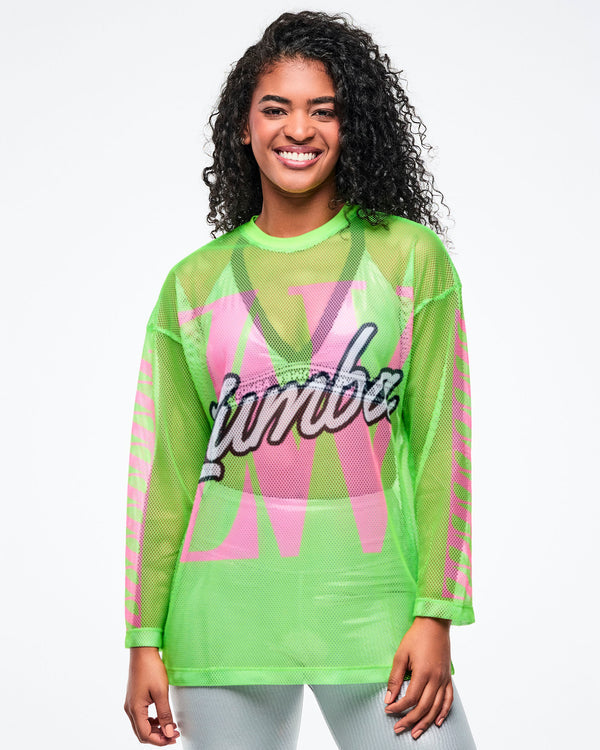 Dale-Z Oversized Mesh Long Sleeve Top Z12