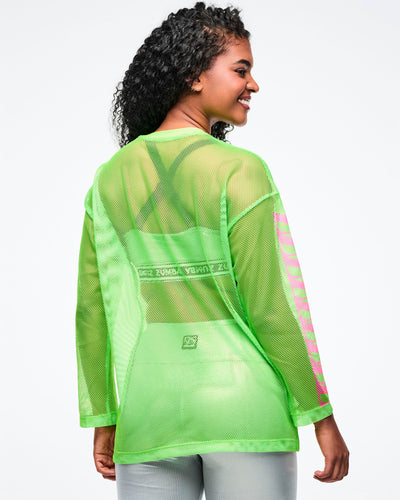 Dale-Z Oversized Mesh Long Sleeve Top Z12