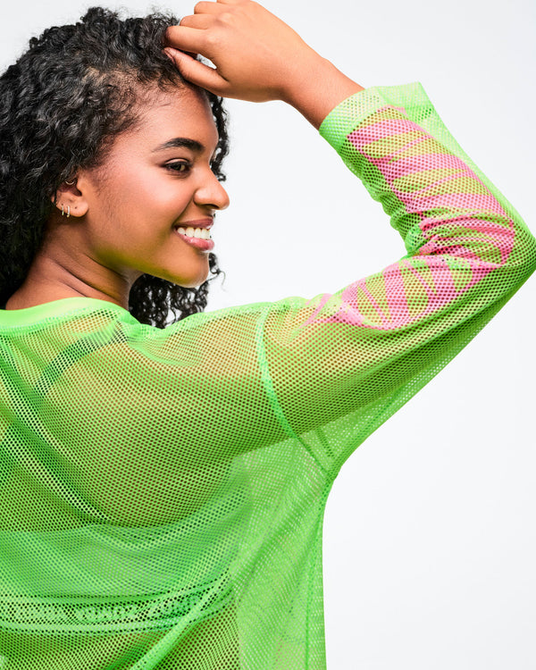 Dale-Z Oversized Mesh Long Sleeve Top Z12