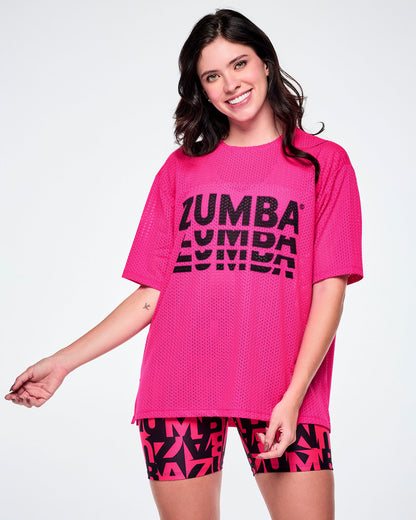 Ultrabright Mesh Boxy Top With Side Slits Z2