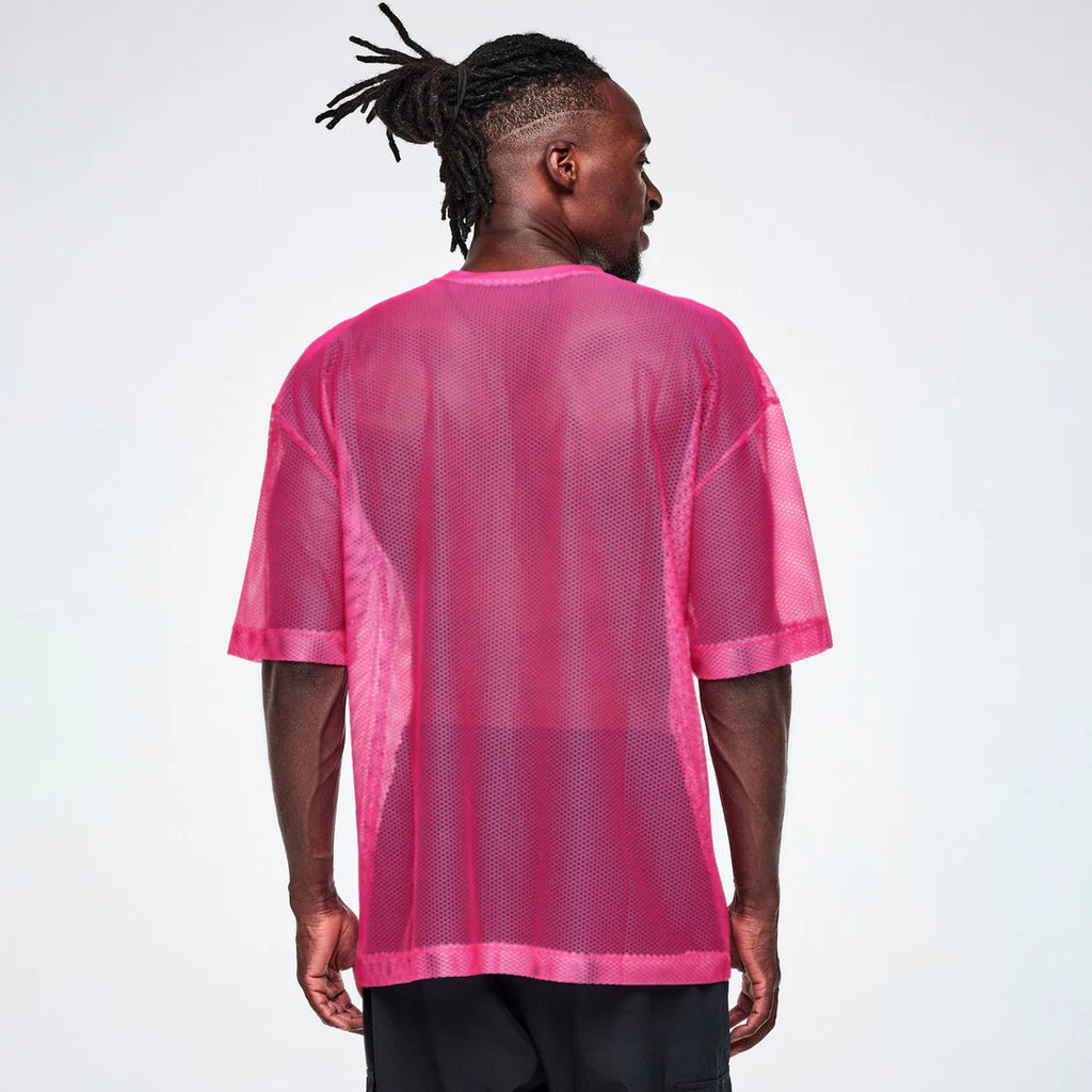 Ultrabright Oversized Mesh V-Neck Top Z22