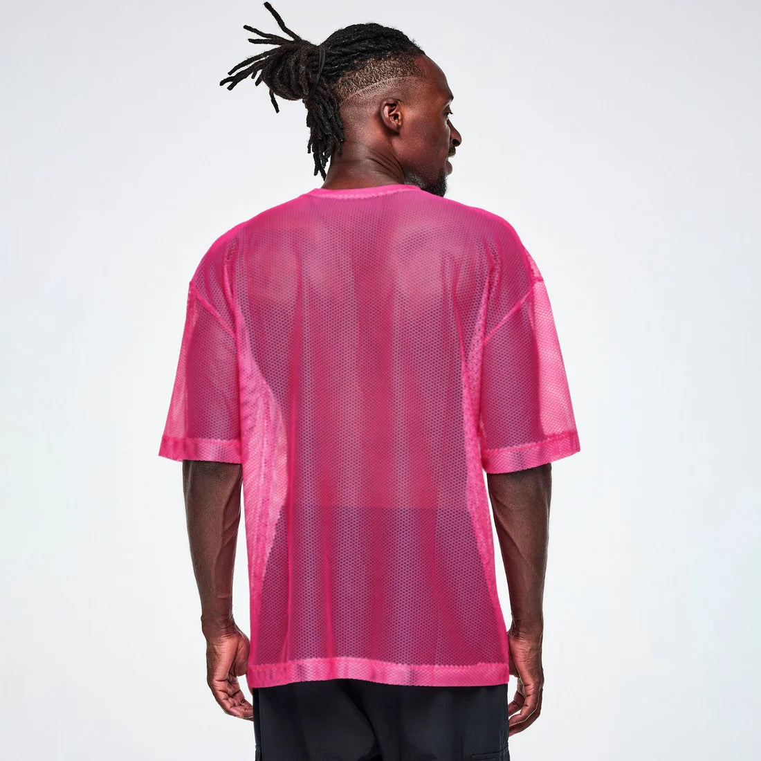 Ultrabright Oversized Mesh V-Neck Top Z22