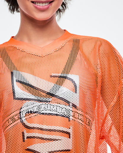 Dale-Z Oversized Mesh V-Neck Top Z16