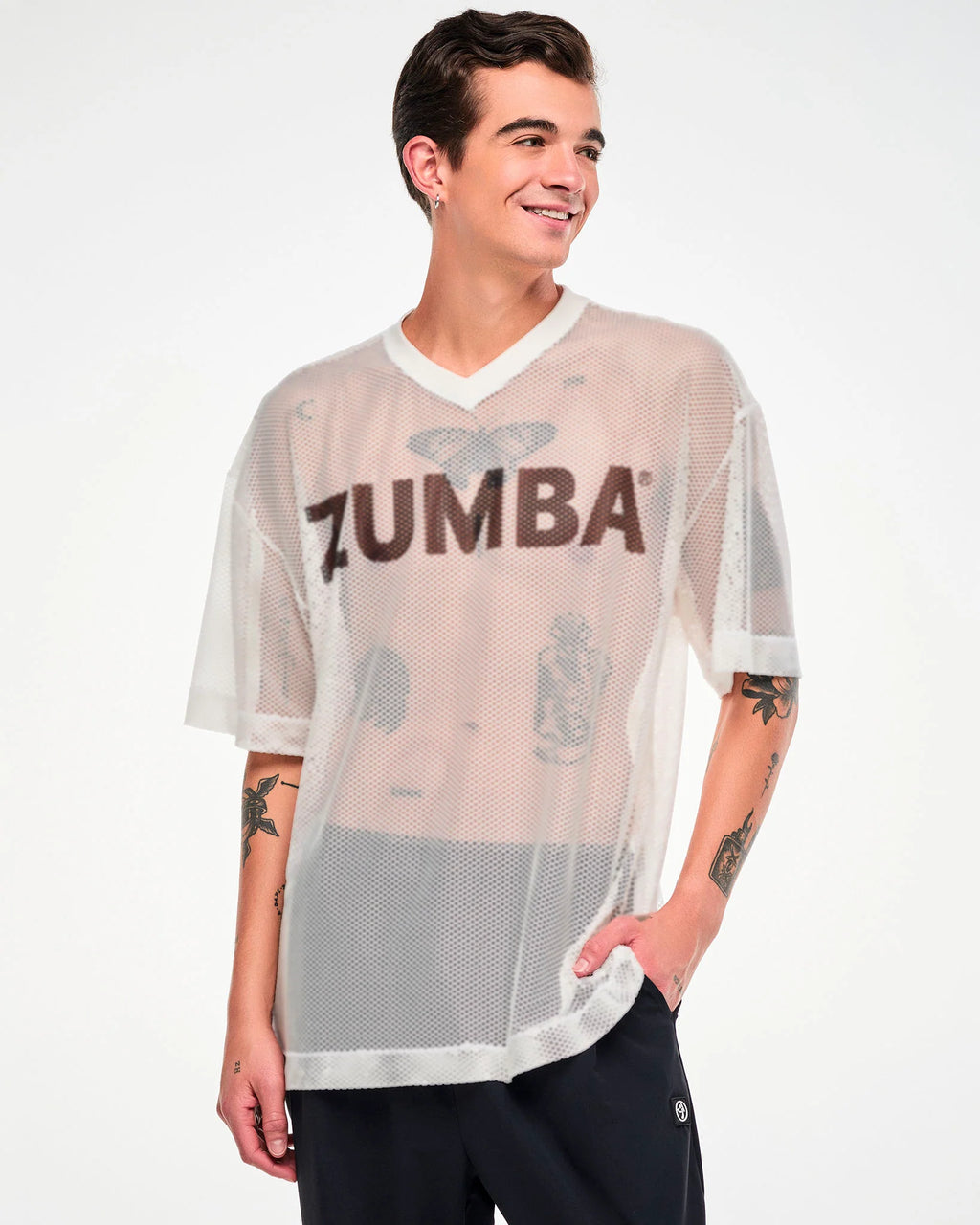 Zumba Basic Oversized Mesh V-Neck