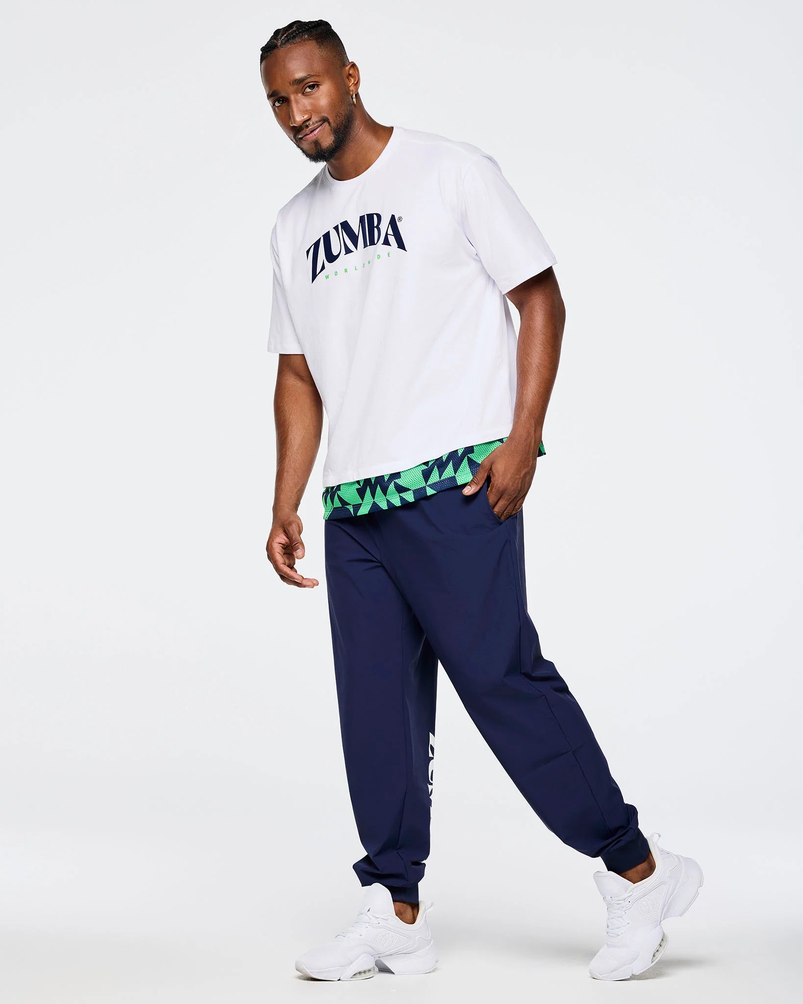 Zumba Out Loud Men's Stretch Woven Slim Ankle Joggers B17
