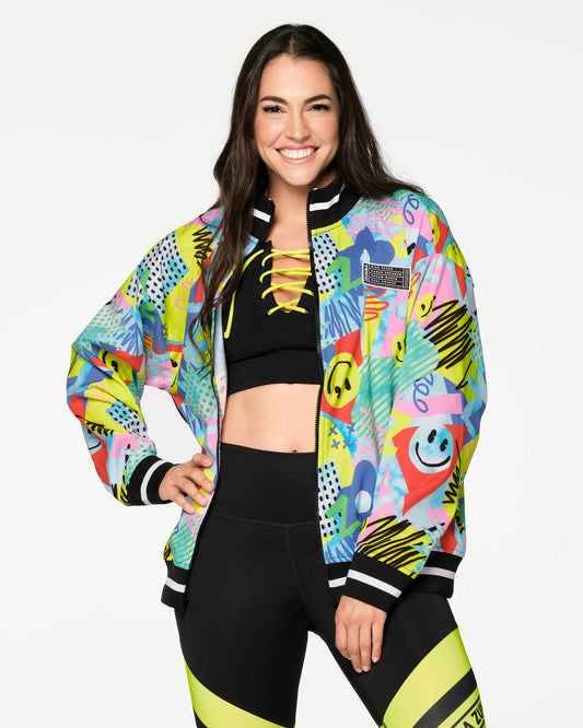 Zumba Fun And Happy Zip-Up Track Jacket Z12