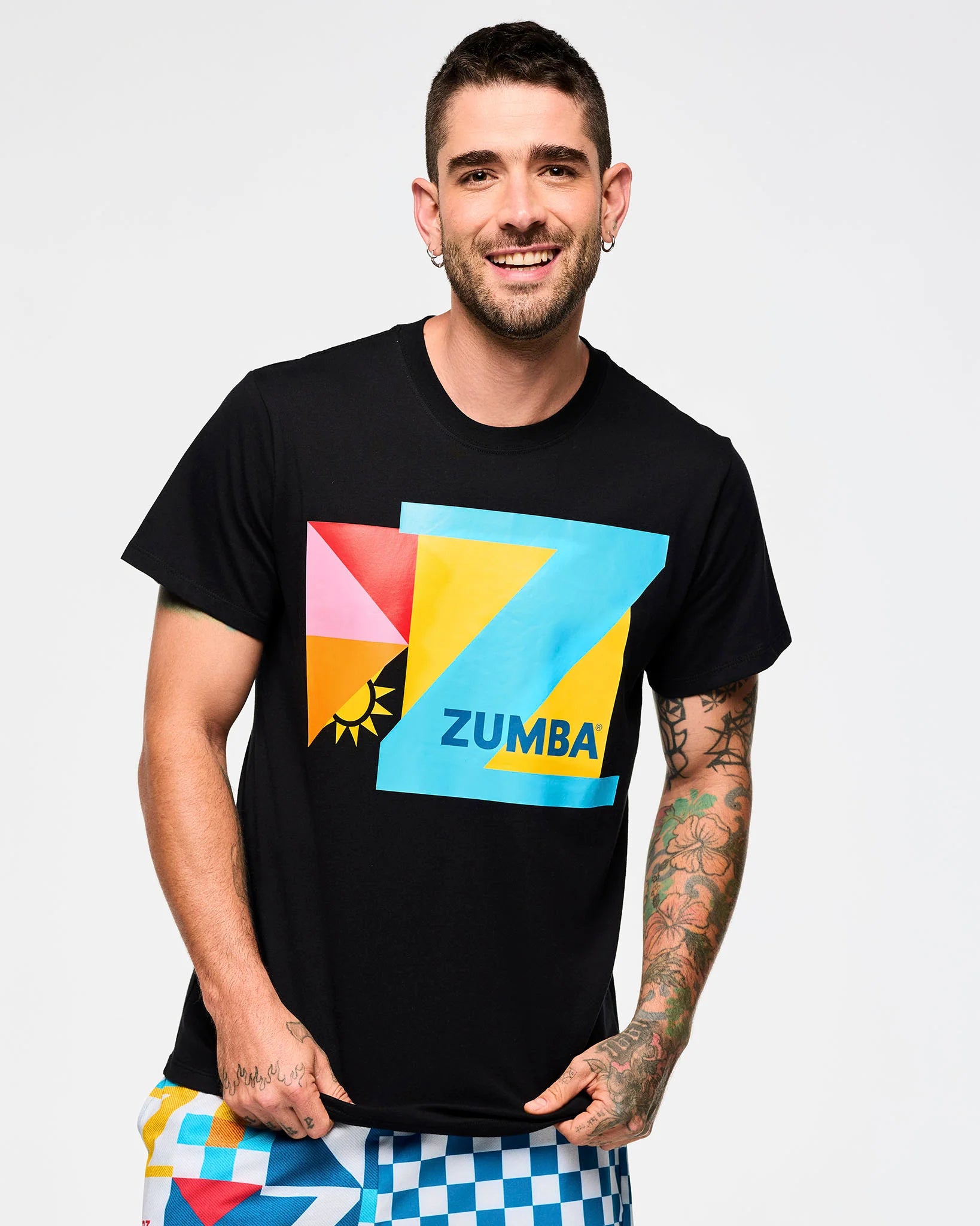 Zumba Rays Crew Neck Tee - Bold Black Z23