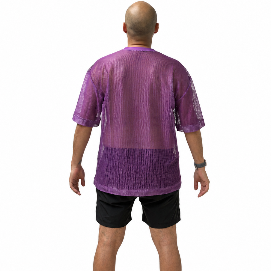 Ultrabright Oversized Mesh V-Neck Top